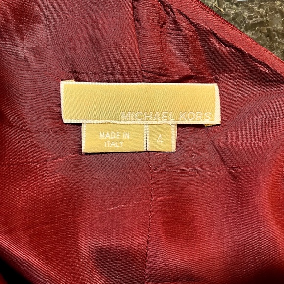 Michael Kors burgundy wool asymmetrical dress, size 4 (fits like size 6) - Picture 6 of 8